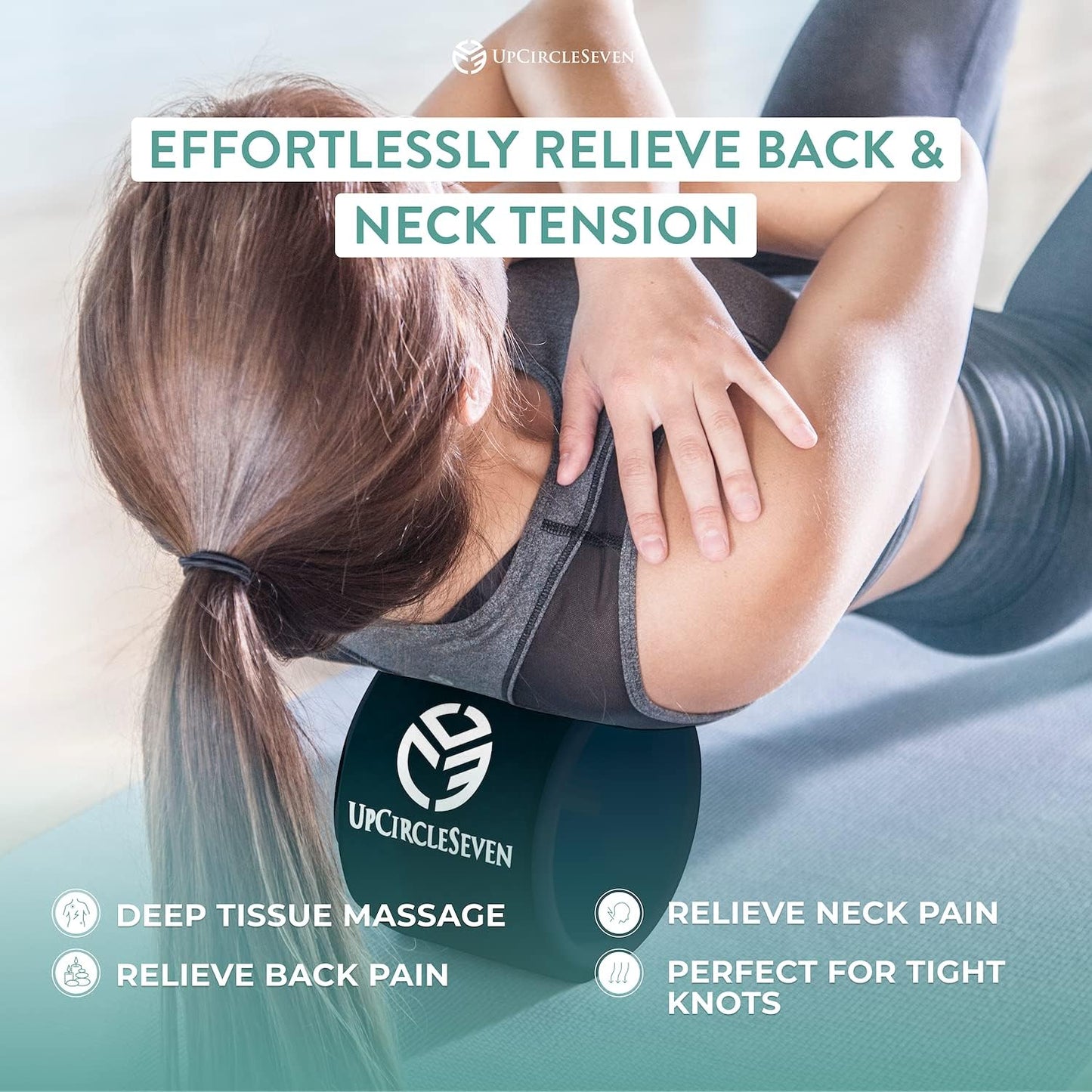 Back Roller & Yoga Wheel - Relieve Lower & Upper Back Pain & Stiffness - Therapeutically Stretch, Mobilize & Decompress Your Spine - Increase Mobility, Flexibility & Alignment