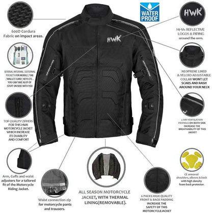 Spyder Motorcycle Jacket for Men with Weather Resistant Cordura Textile Fabric for Enduro Motocross Jacket