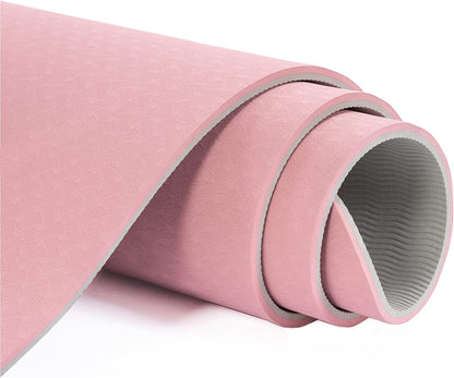 Yoga Mat Extra Thick 1/3'' & 2/5" Non Slip Yoga Mats for Women Eco Friendly TPE Fitness Exercise Mat with Carrying Sling & Storage Bag